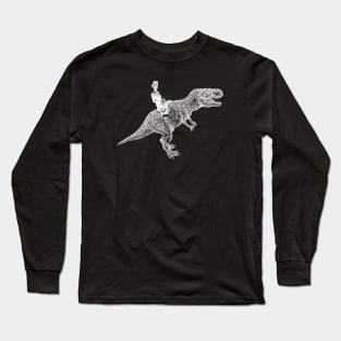 Lady and T rex dinosaurus Long Sleeve T-Shirt